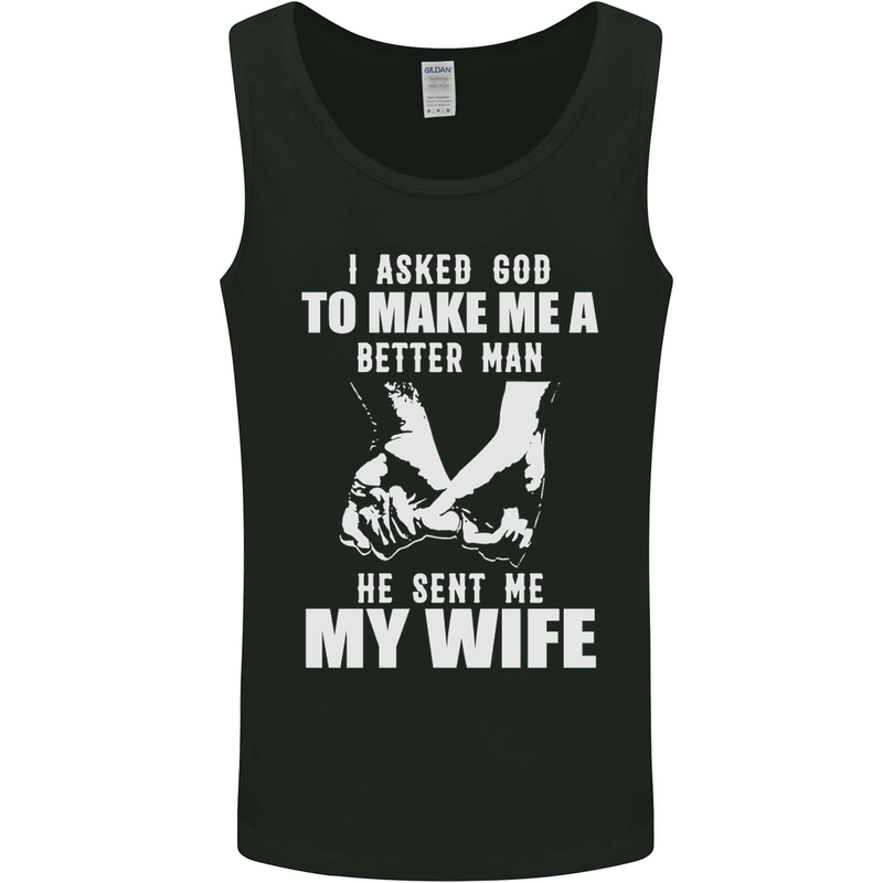 Husband & Wife Wedding Anniversary God Mens Vest Tank Top Black