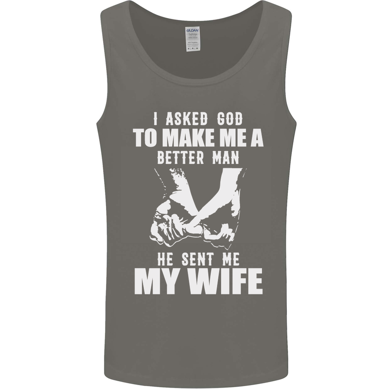 Husband & Wife Wedding Anniversary God Mens Vest Tank Top Charcoal