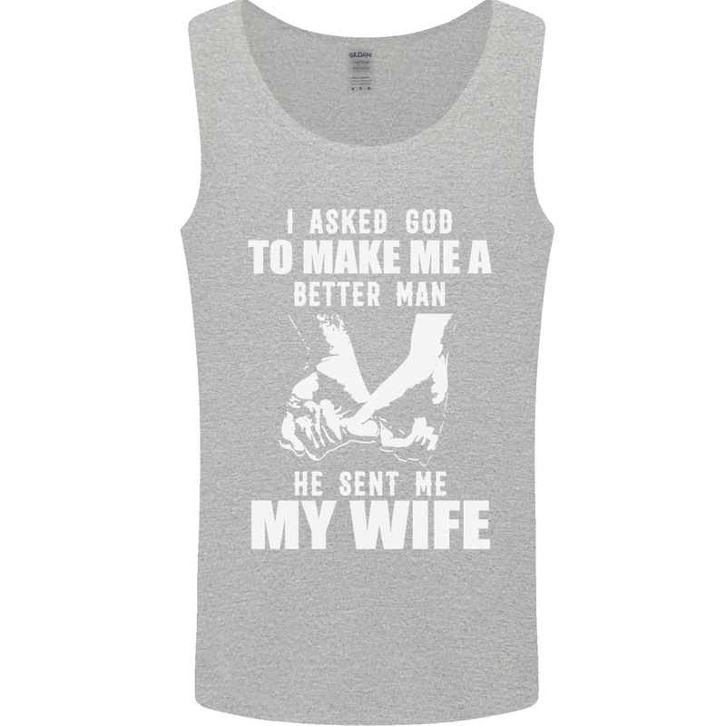 Husband & Wife Wedding Anniversary God Mens Vest Tank Top Sports Grey