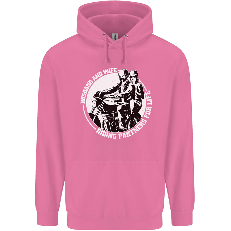 Husband and Wife Biker Motorcycle Motorbike Childrens Kids Hoodie Azalea