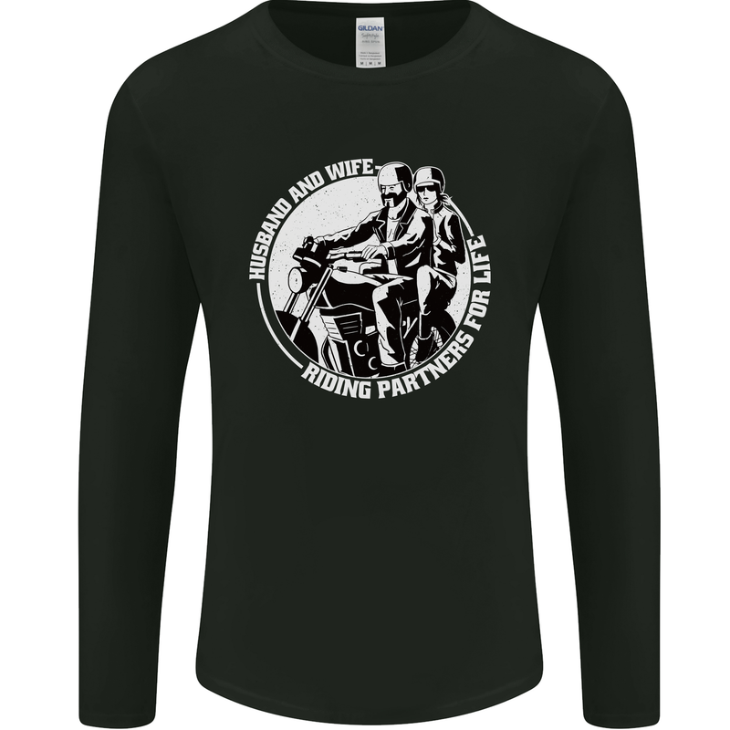 Husband and Wife Biker Motorcycle Motorbike Mens Long Sleeve T-Shirt Black