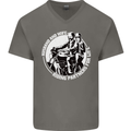 Husband and Wife Biker Motorcycle Motorbike Mens V-Neck Cotton T-Shirt Charcoal