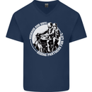 Husband and Wife Biker Motorcycle Motorbike Mens V-Neck Cotton T-Shirt Navy Blue