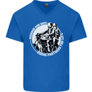 Husband and Wife Biker Motorcycle Motorbike Mens V-Neck Cotton T-Shirt Royal Blue