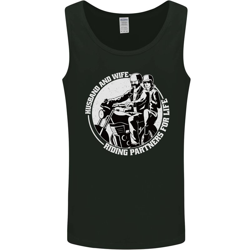 Husband and Wife Biker Motorcycle Motorbike Mens Vest Tank Top Black