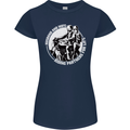 Husband and Wife Biker Motorcycle Motorbike Womens Petite Cut T-Shirt Navy Blue