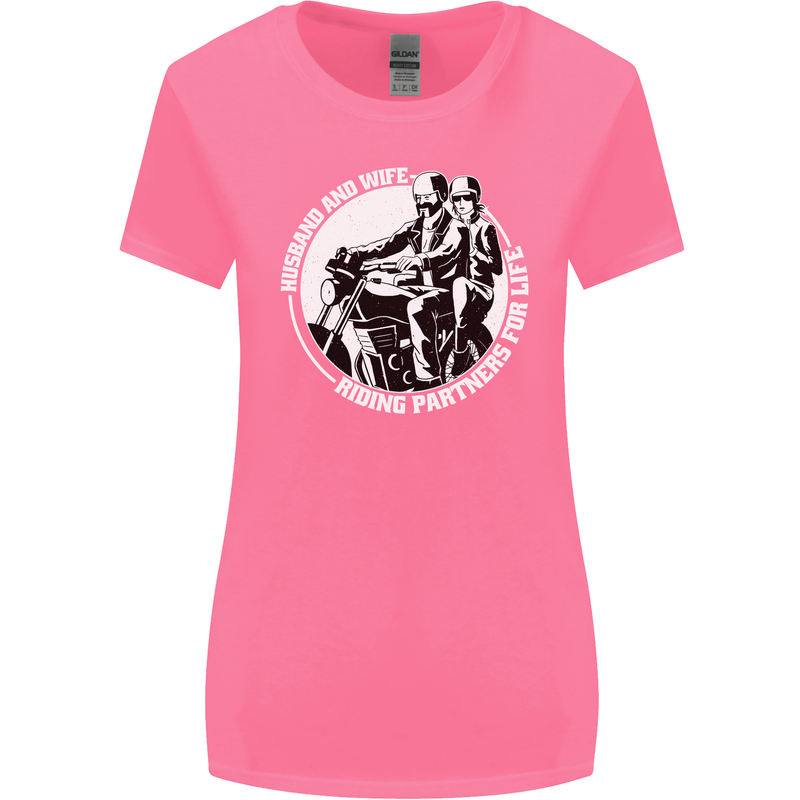 Husband and Wife Biker Motorcycle Motorbike Womens Wider Cut T-Shirt Azalea