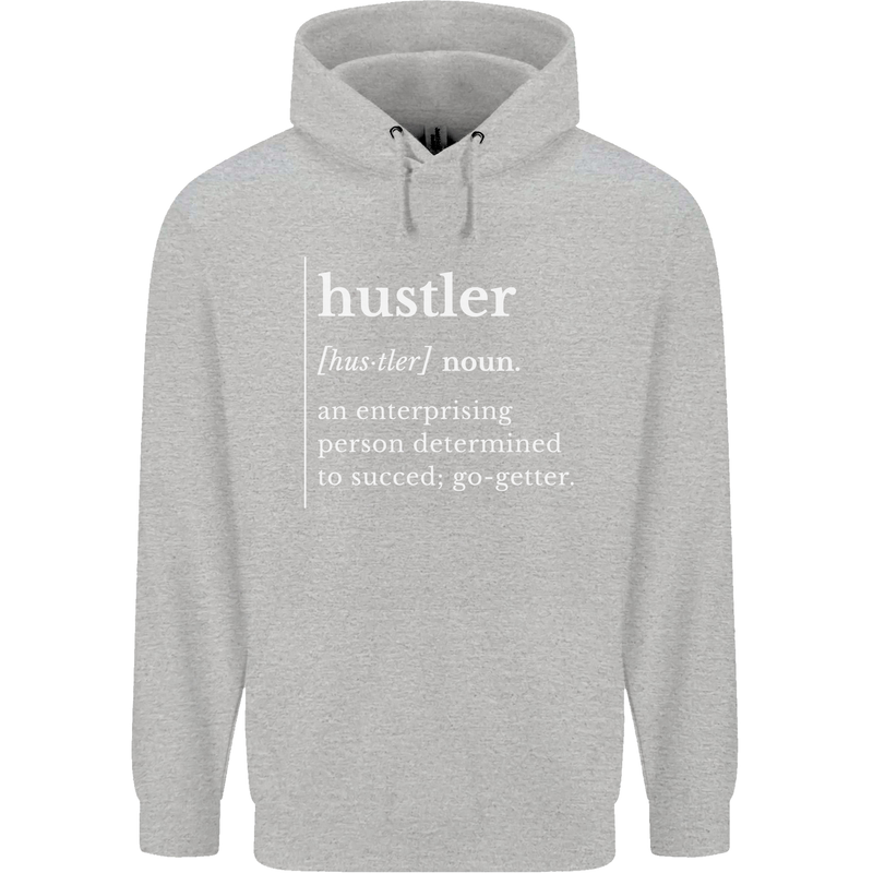 Hustler Definition Hustle Childrens Kids Hoodie Sports Grey