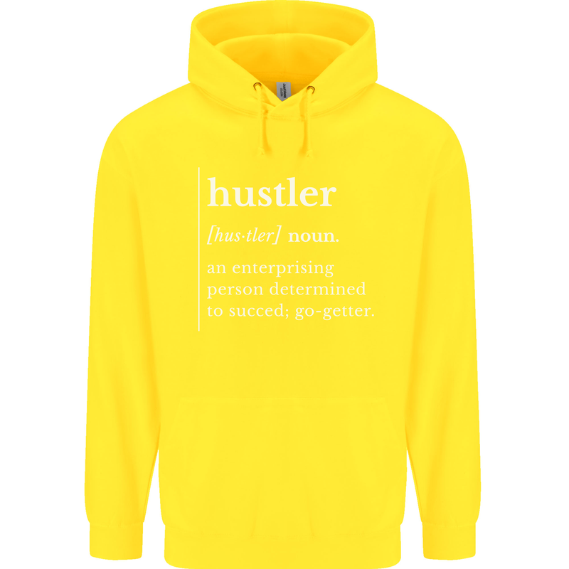 Hustler Definition Hustle Childrens Kids Hoodie Yellow