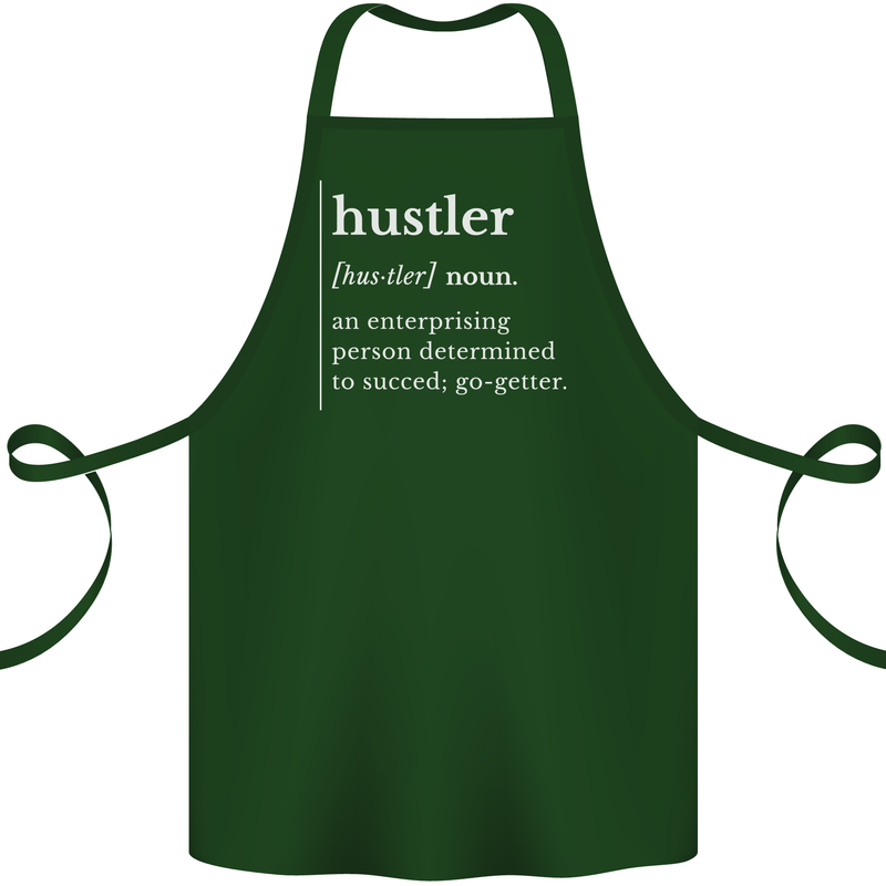 Hustler Definition Hustle Cotton Apron 100% Organic Forest Green