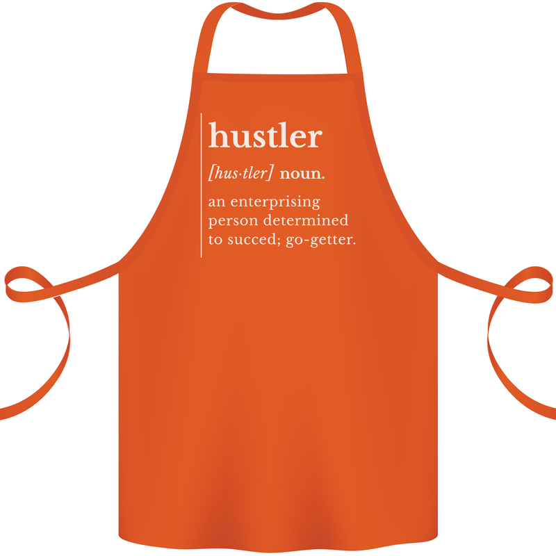 Hustler Definition Hustle Cotton Apron 100% Organic Orange