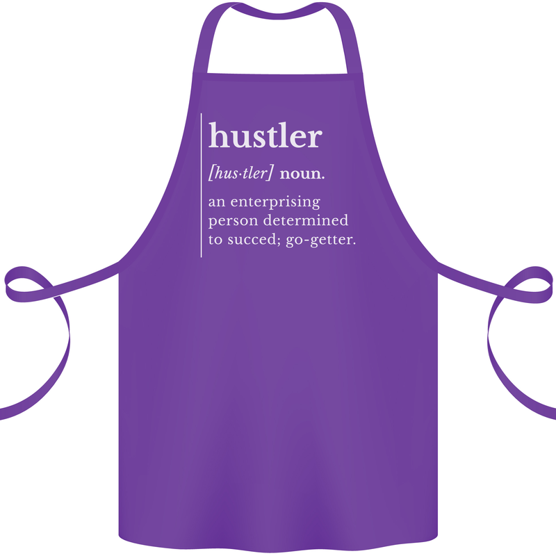 Hustler Definition Hustle Cotton Apron 100% Organic Purple