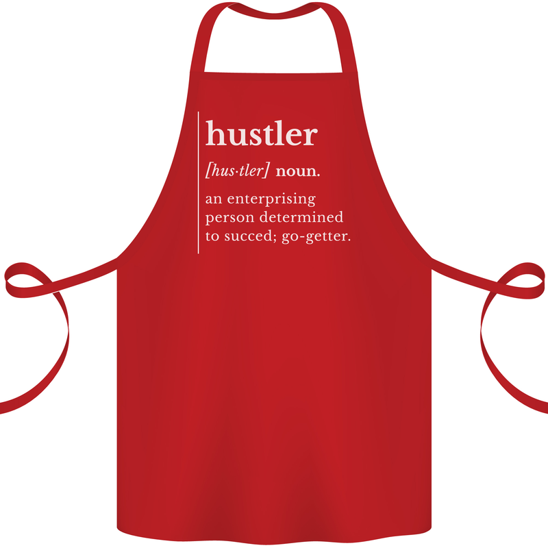 Hustler Definition Hustle Cotton Apron 100% Organic Red
