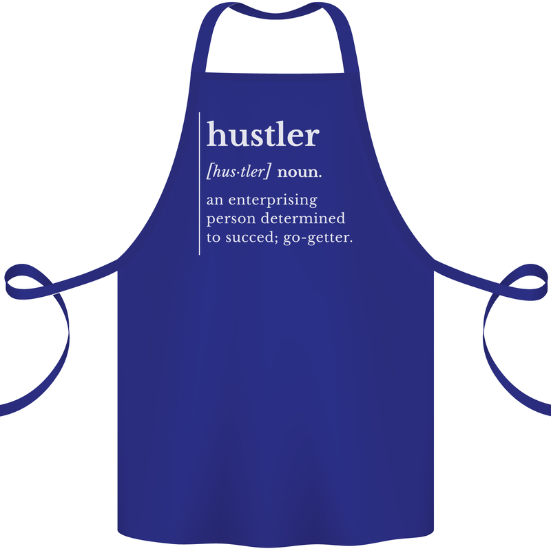 Hustler Definition Hustle Cotton Apron 100% Organic Royal Blue