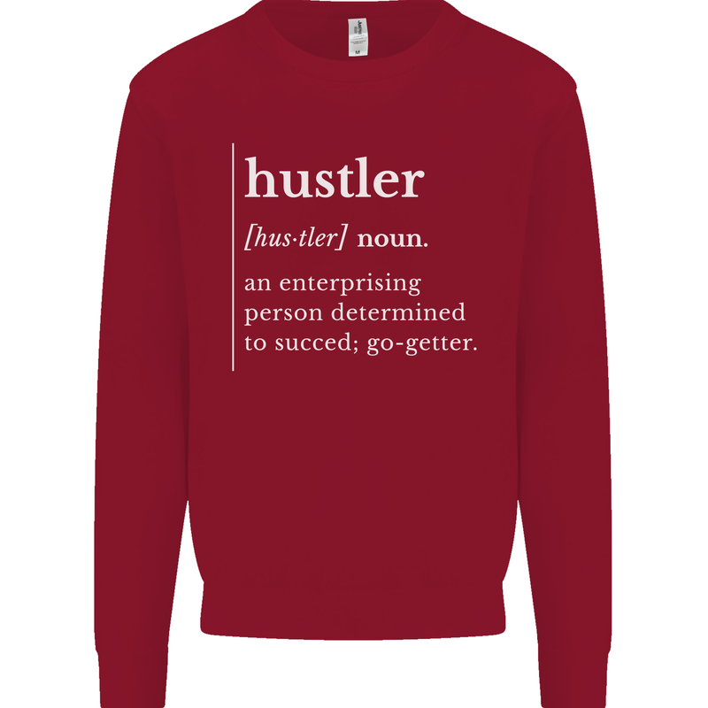 Hustler Definition Hustle Kids Sweatshirt Jumper Red