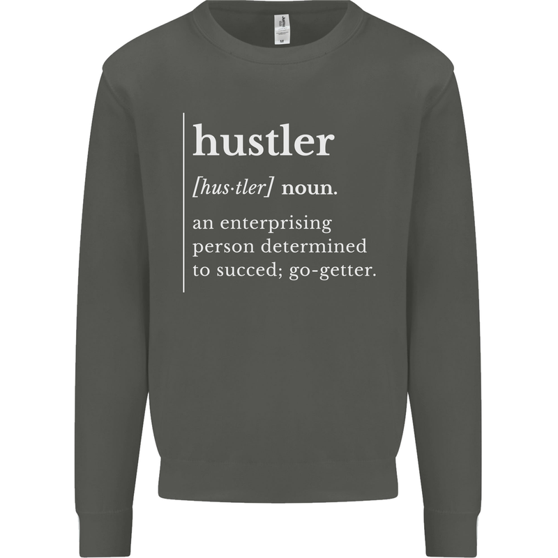 Hustler Definition Hustle Kids Sweatshirt Jumper Storm Grey