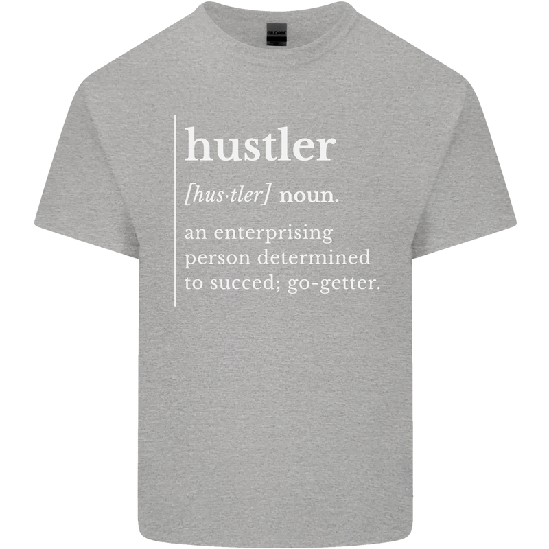 Hustler Definition Hustle Kids T-Shirt Childrens Sports Grey