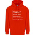 Hustler Definition Hustle Mens 80% Cotton Hoodie Bright Red