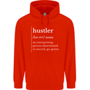 Hustler Definition Hustle Mens 80% Cotton Hoodie Bright Red
