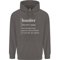 Hustler Definition Hustle Mens 80% Cotton Hoodie Charcoal