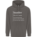 Hustler Definition Hustle Mens 80% Cotton Hoodie Charcoal