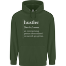 Hustler Definition Hustle Mens 80% Cotton Hoodie Forest Green
