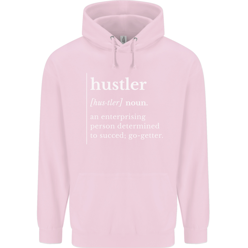 Hustler Definition Hustle Mens 80% Cotton Hoodie Light Pink
