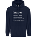 Hustler Definition Hustle Mens 80% Cotton Hoodie Navy Blue