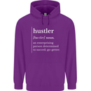 Hustler Definition Hustle Mens 80% Cotton Hoodie Purple