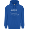 Hustler Definition Hustle Mens 80% Cotton Hoodie Royal Blue