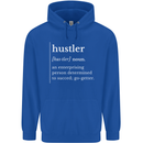 Hustler Definition Hustle Mens 80% Cotton Hoodie Royal Blue