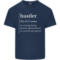 Hustler Definition Hustle Mens Cotton T-Shirt Tee Top Navy Blue