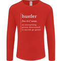 Hustler Definition Hustle Mens Long Sleeve T-Shirt Red