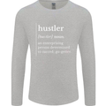 Hustler Definition Hustle Mens Long Sleeve T-Shirt Sports Grey