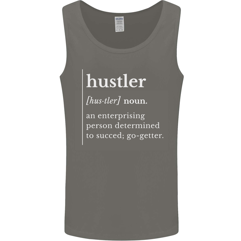 Hustler Definition Hustle Mens Vest Tank Top Charcoal