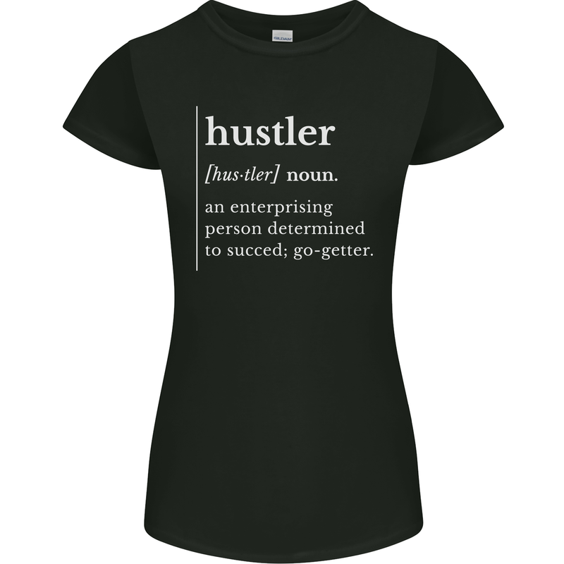 Hustler Definition Hustle Womens Petite Cut T-Shirt Black
