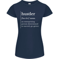 Hustler Definition Hustle Womens Petite Cut T-Shirt Navy Blue