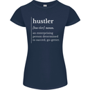Hustler Definition Hustle Womens Petite Cut T-Shirt Navy Blue