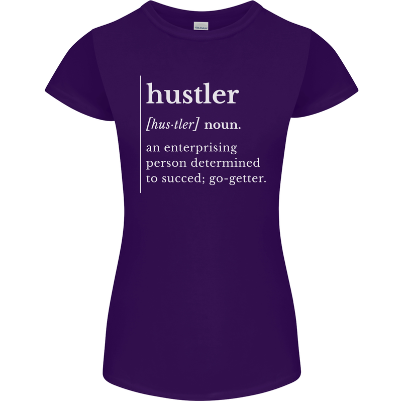 Hustler Definition Hustle Womens Petite Cut T-Shirt Purple
