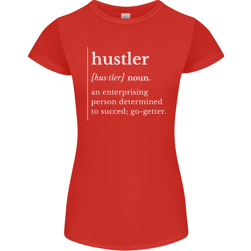 Hustler Definition Hustle Womens Petite Cut T-Shirt Red