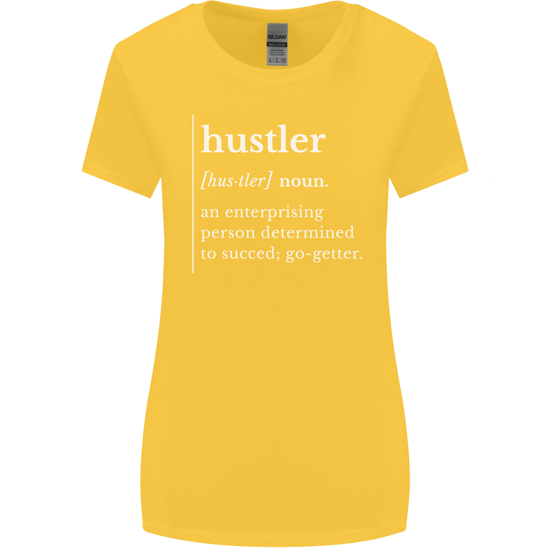 Hustler Definition Hustle Womens Wider Cut T-Shirt Yellow