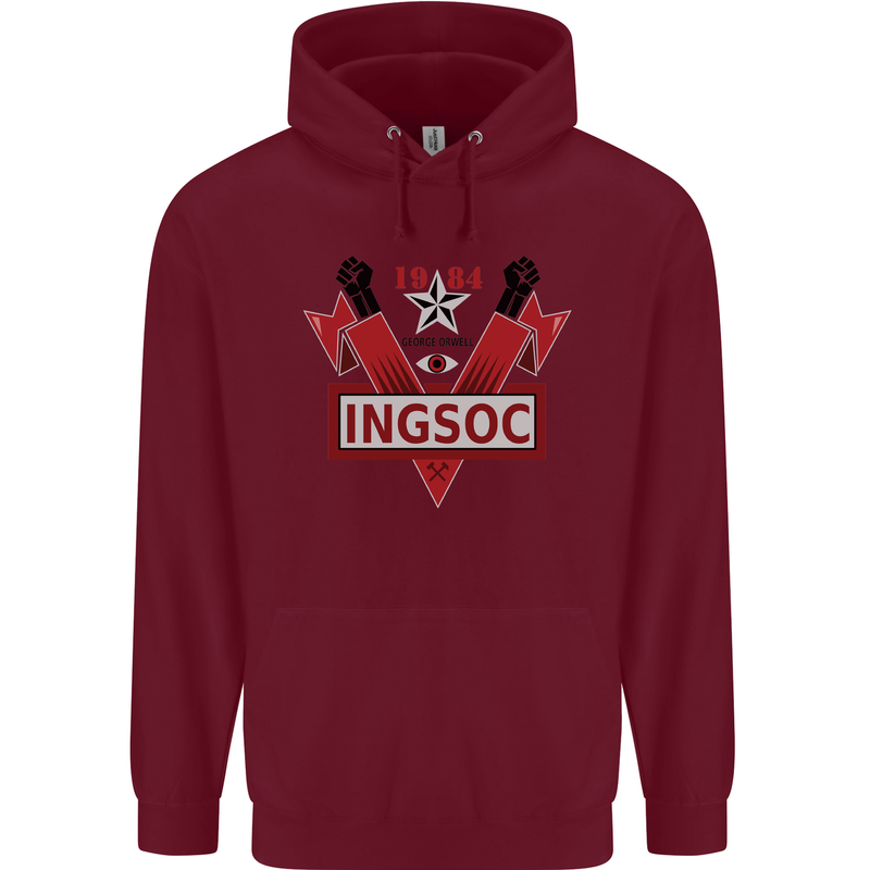 INGSOC George Orwell English Socialism 1994 Childrens Kids Hoodie Maroon