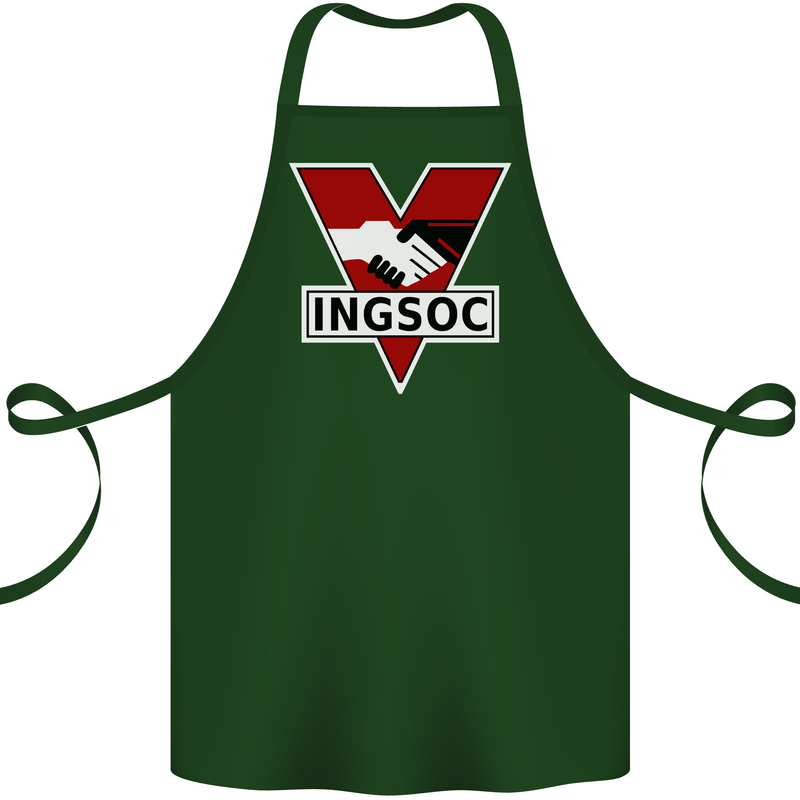 INGSOC George Orwell English Socialism 1994 Cotton Apron 100% Organic Forest Green