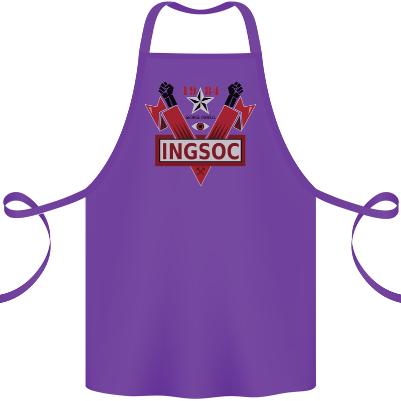 INGSOC George Orwell English Socialism 1994 Cotton Apron 100% Organic Purple