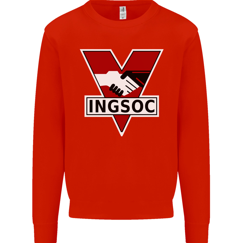 INGSOC George Orwell English Socialism 1994 Kids Sweatshirt Jumper Bright Red