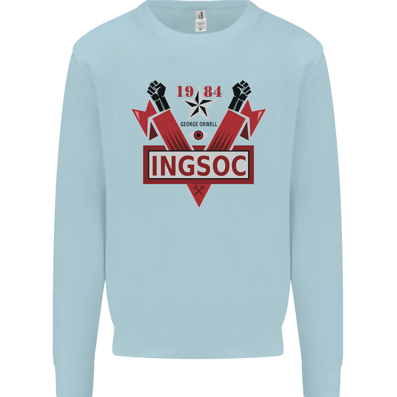 INGSOC George Orwell English Socialism 1994 Kids Sweatshirt Jumper Light Blue