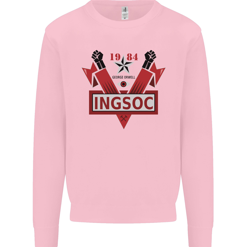 INGSOC George Orwell English Socialism 1994 Kids Sweatshirt Jumper Light Pink