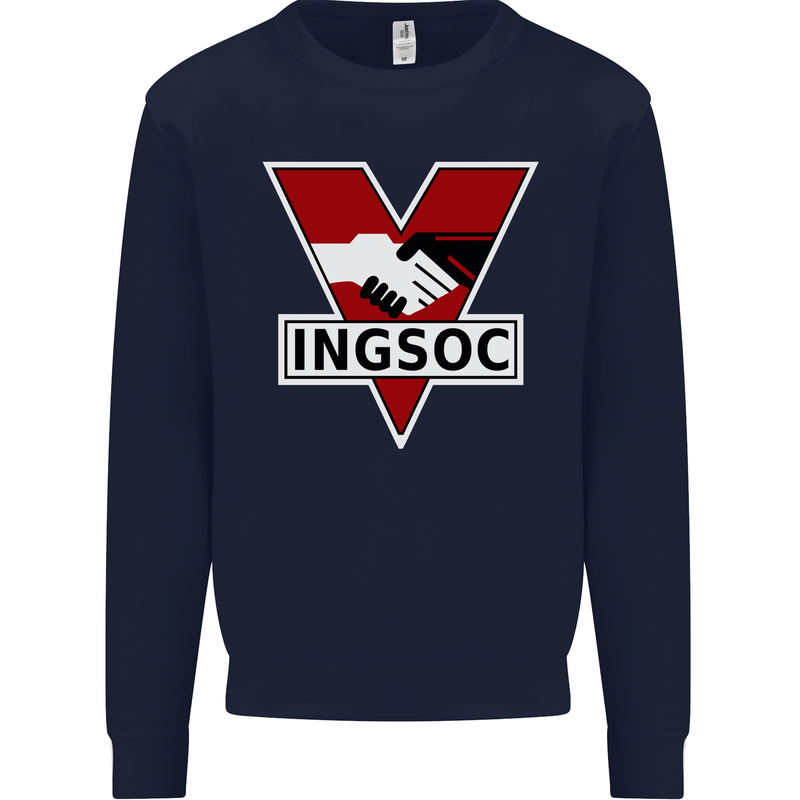 INGSOC George Orwell English Socialism 1994 Kids Sweatshirt Jumper Navy Blue