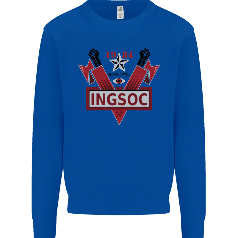 INGSOC George Orwell English Socialism 1994 Kids Sweatshirt Jumper Royal Blue