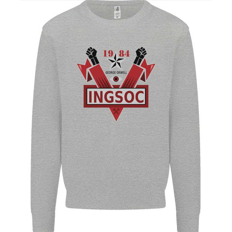 INGSOC George Orwell English Socialism 1994 Kids Sweatshirt Jumper Sports Grey